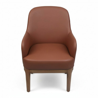 Fauteuil de salon marron conçu par un designer, fauteuil de luxe une place.