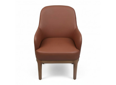 Fauteuil de salon marron conçu par un designer, fauteuil de luxe une place.