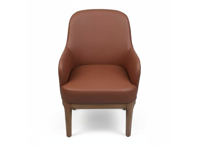 Fauteuil de salon marron conçu par un designer, fauteuil de luxe une place.
