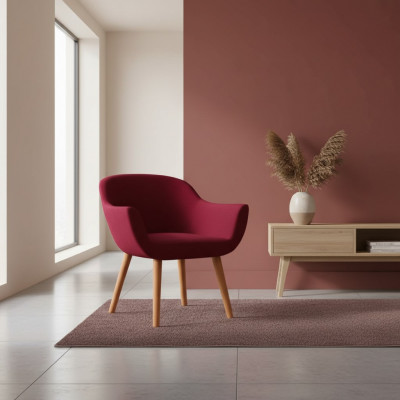 Chaise design rouge élégante Chaise en bois Chaise de salle à manger Mobilier design