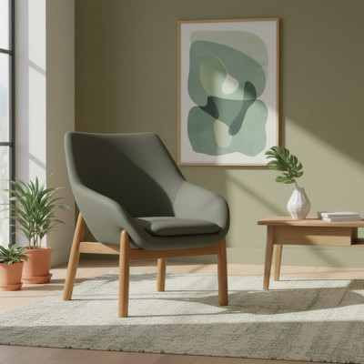 Chaise de salle à manger verte Chaises de salon Chaise design monoplace pieds en bois