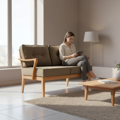 Banc gris Salle à manger moderne Pouf Textile Mobilier de siège de luxe Design
