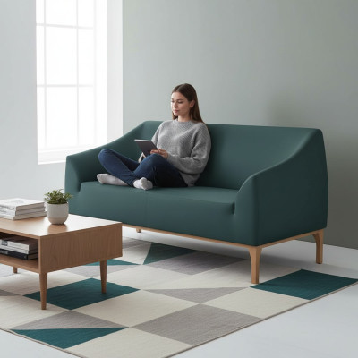 Canapé vert Designer 3 places Tissu de haute qualité pour siège rembourré
