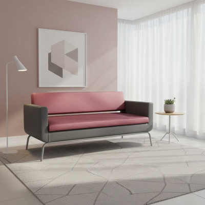 Gris-Rose Canapé de luxe 3 places de haute qualité avec un revêtement de designer