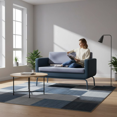 Canapé rembourré gris Designer 3 places Imitation cuir 3 places Canapé Moderne nouveau