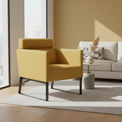 Fauteuil de salon marron, fauteuil de relaxation, salon textile, fauteuil de luxe individuel 1 place