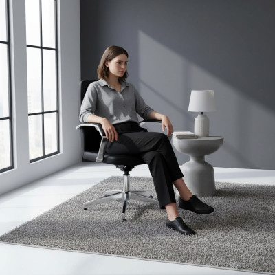 Fauteuil en cuir pivotant pour ordinateur, meubles de chaise de bureau exécutif