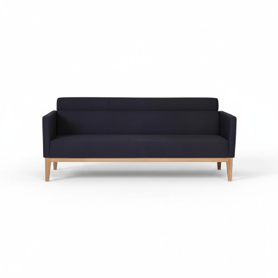 Canapé de luxe 3 places noir design sur pieds en bois
