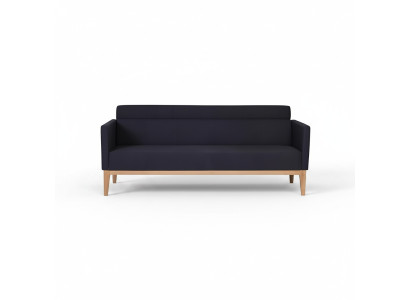 Canapé de luxe 3 places noir design sur pieds en bois