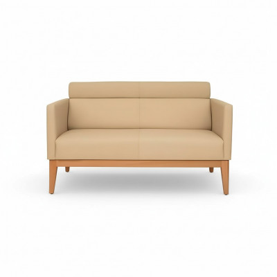 Canapé de bureau beige designer 2 places canapé rembourré en similicuir canapés de luxe