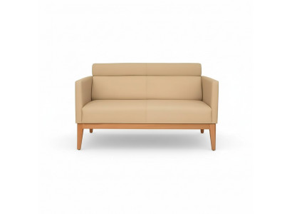 Canapé de bureau beige designer 2 places canapé rembourré en similicuir canapés de luxe