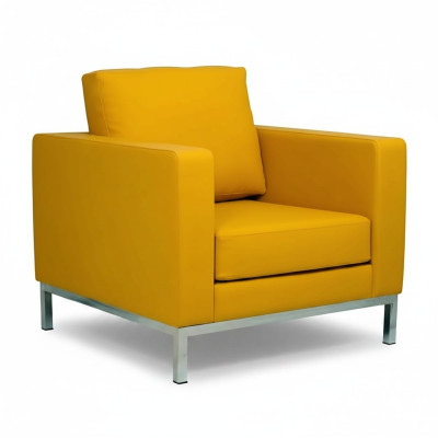 Fauteuil jaune moderne pour étude, fauteuil de relaxation en similicuir pour une personne
