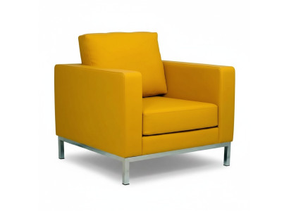 Fauteuil jaune moderne pour étude, fauteuil de relaxation en similicuir pour une personne