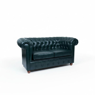 Canapé moderne 2 places Chesterfield bleu foncé