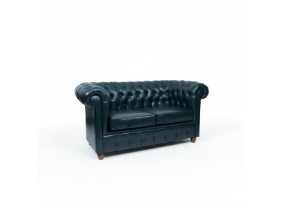 Canapé moderne 2 places Chesterfield bleu foncé