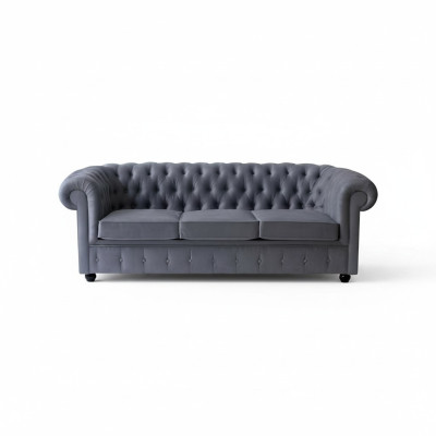 Chesterfield gris canapé trois places de luxe Designer Canapé de salon