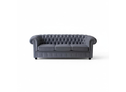Chesterfield gris canapé trois places de luxe Designer Canapé de salon