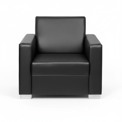 Fauteuil en cuir noir Designer Rembourrage simple place Salle de séjour Fauteuil relax