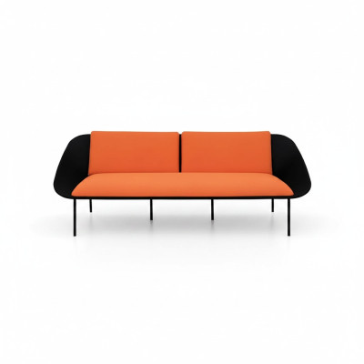 Noir-Orange Trois places Luxe canapé rembourré 3 places Textile 3 places neuf