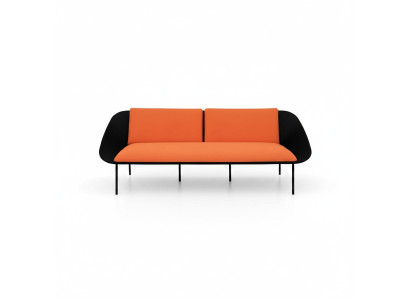 Noir-Orange Trois places Luxe canapé rembourré 3 places Textile 3 places neuf