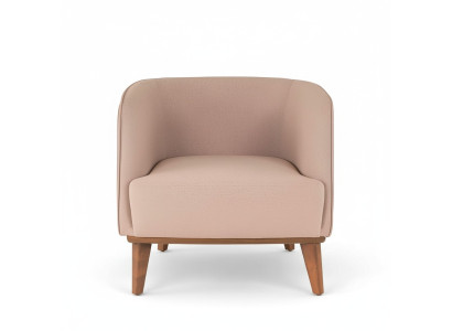 Fauteuil beige pour salon en tissu de rembourrage Fauteuil de relaxation design à assise unique.