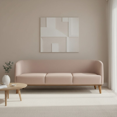 Canapé trois places de luxe en tissu pour le salon, design, trois places
