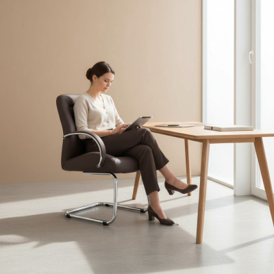 Chaise de bureau en cuir marron moderne chaise de bureau chaise informatique nouvelle