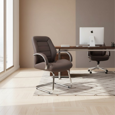 Chaise de bureau en cuir marron moderne chaise de bureau chaise informatique nouvelle