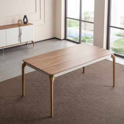 Table à manger de luxe Table de salle à manger Coin repas Table Salle à manger Moderne Bois Brun