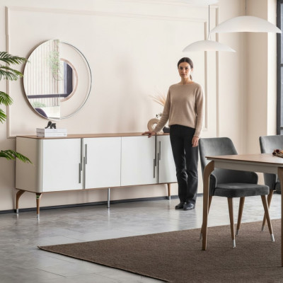 Salle à manger Commode Buffet avec miroir Moderne nouveau Luxueux Commodes en bois Design