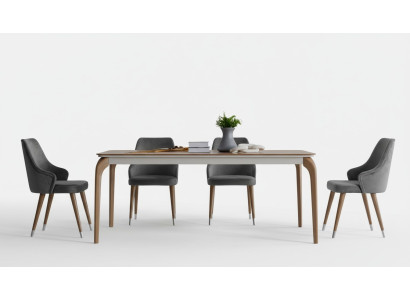 Ensemble complet Table à manger 4x Chaises Ensemble salle à manger Groupe Ess Table en bois Tables 5 pièces