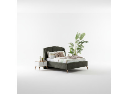 Lit Double Gris Lits Modernes Cadre de Lit de Luxe en Bois Nouveau