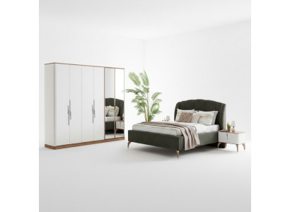 Ensemble de chambre luxueuse Ensemble complet de luxe Lit 2x Table de chevet Moderne 3 pièces neuf