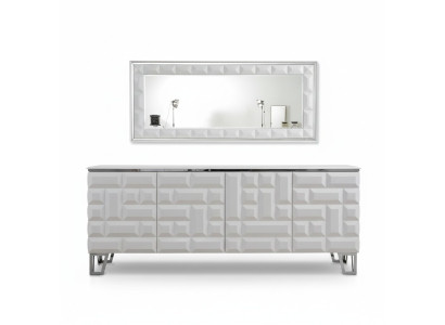 Commode de luxe blanche Designer Miroir rectangulaire Buffet moderne