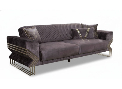 Moderne canapé design 3 places avec rembourrage violet pour salon 3 places