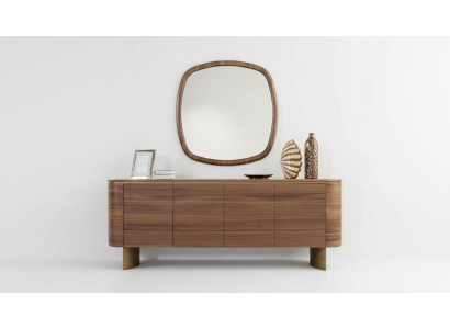 Moderne commode marron 4 portes Buffet buffet designer Buffet Miroir