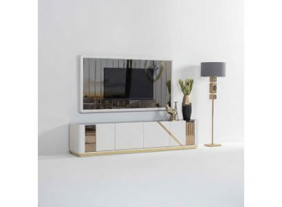 Mobilier de salon moderne, cadre de TV luxueux conçu par un designer, 2 pièces.