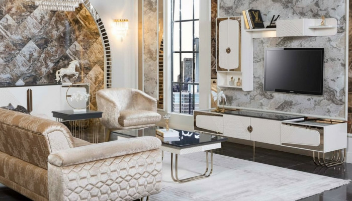 exclusive r armoire de télévision en acier inoxydable étagère murale designer ensemble de salon de luxe