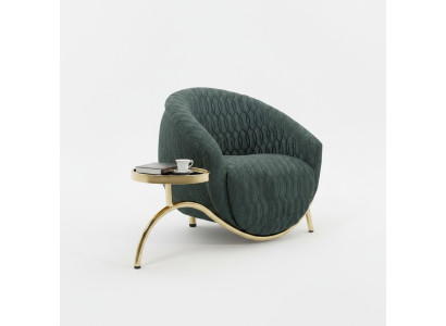 Chaise rembourrée verte Chaise de salon design Meuble Luxueux Fauteuil 1 place