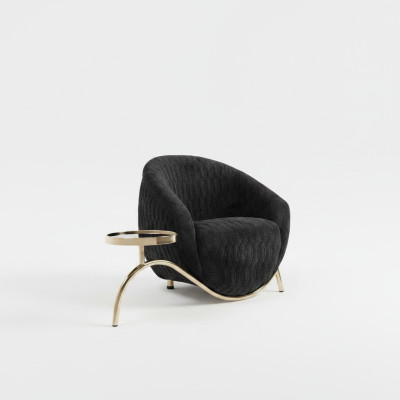 Fauteuil club noir, fauteuil cocktail design, fauteuil moderne monoplace