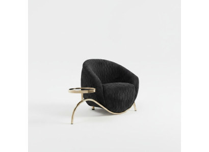 Fauteuil club noir, fauteuil cocktail design, fauteuil moderne monoplace
