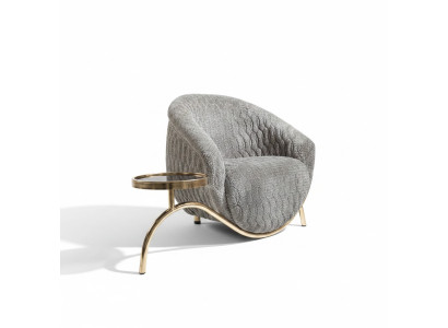 Gris Rembourrage Fauteuil de Club de Designer de Salon à Une Place Noble 1 Place