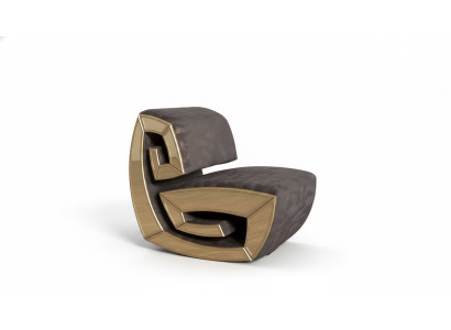 Fauteuil de designer à un seul siège brun doré, relaxant, salon, nouveau.