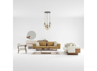 Luxus-Sofagarnitur Sofa-Suite Sofas 4 3 1 Sitzer Stoff 3tlg. Modernes Set