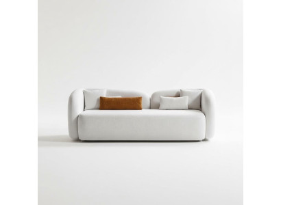 Design moderne Rembourrage blanc Siège Canapé 3 places Canapé Canapés Tissu Textile