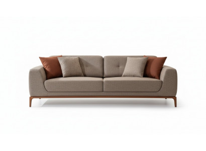 Canapé 3 places Canapé rembourré Gris Siège en tissu Design de tissu Moderne Canapé Souple