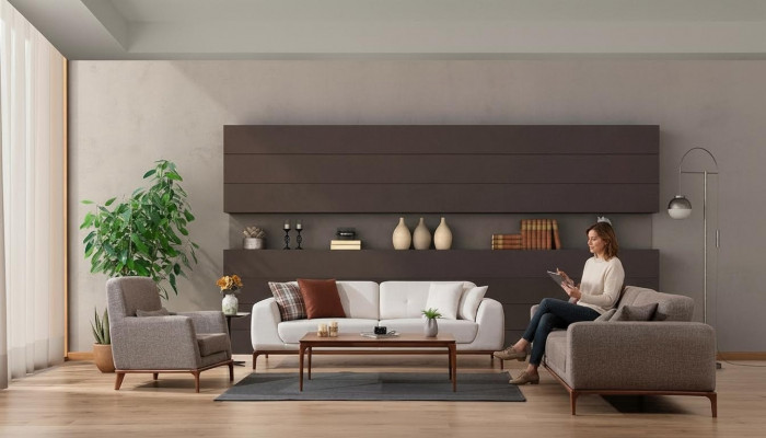 Ensemble de canapé de luxe, 2 canapés 3 places, 1 place, ensemble moderne 3 pièces modernes