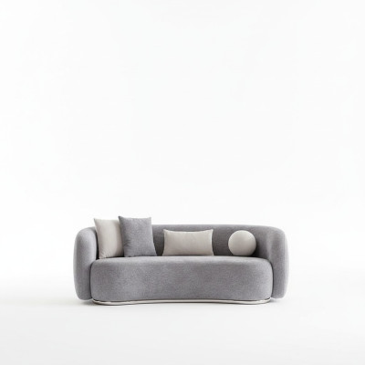 Canapé 4 places Canapé rembourré gris Siège en tissu Design Tissu Canapé moderne Canapés