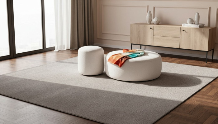 Tabouret rembourré de luxe, tabouret rond, siège de meubles, designer de meubles élégants.