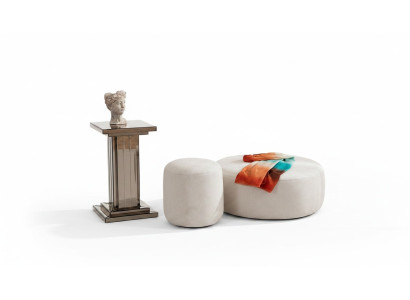 Tabouret rembourré de luxe, tabouret rond, siège de meubles, designer de meubles élégants.